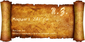 Magyari Zóra névjegykártya